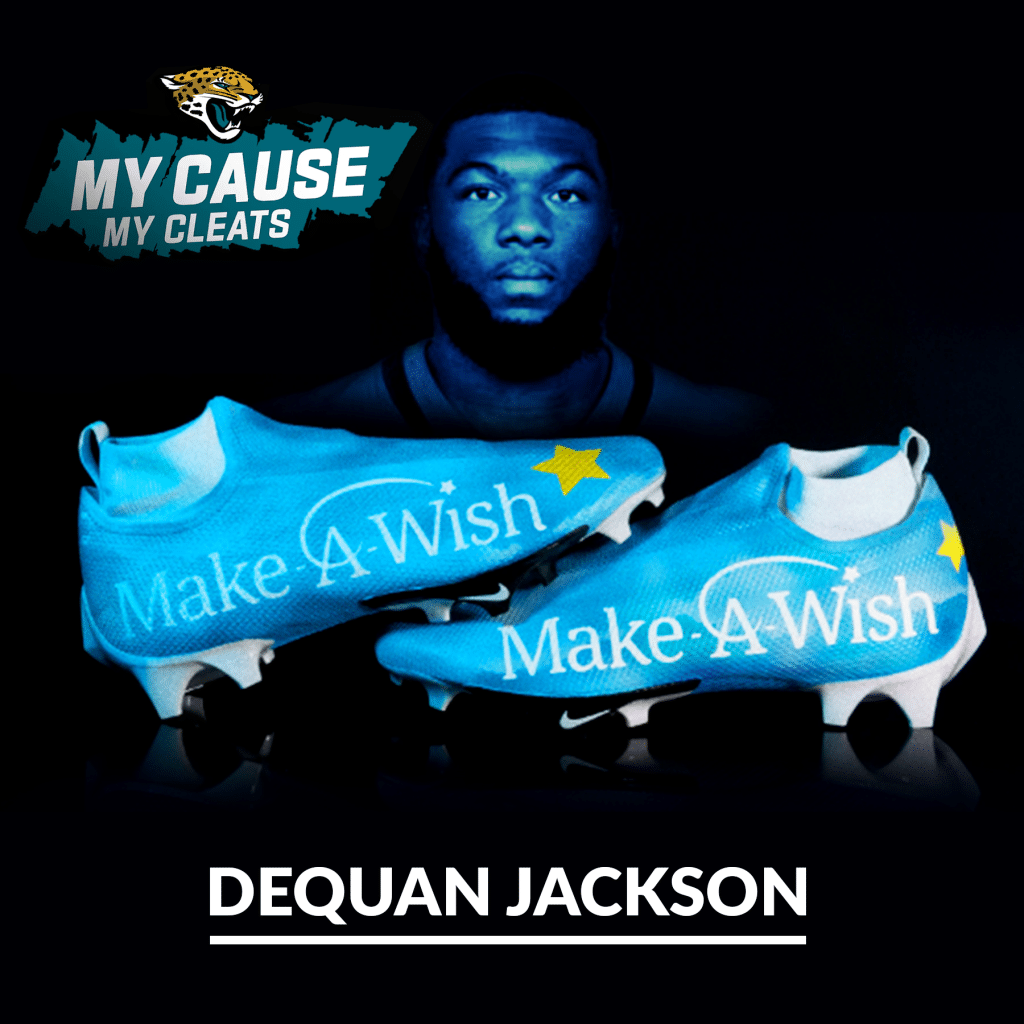 Dequan Jackson's custom Make-A-Wish cleats